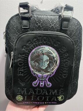 Disney Parks Haunted Mansion Madame Leota Black Embossed Mini Backpack